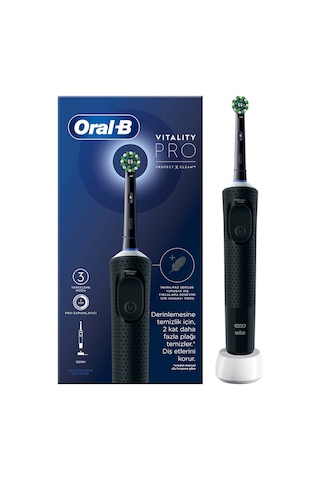 Oral-B Vitality Pro Şarjlı Koruma ve Temizlik Elektrikli Diş Fırçası Siyah