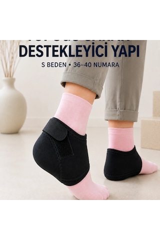 Topuk Destek Çorabı S Beden 36-40 Ayarlanabilir Cırtlı Günlük Kullanım