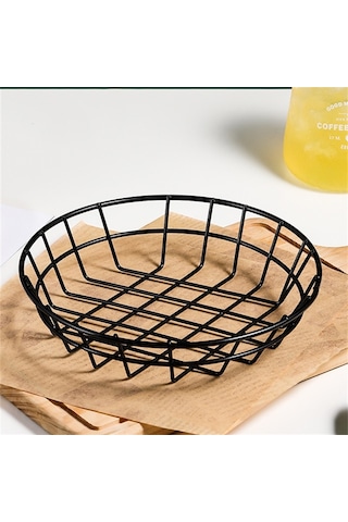 Sones Dövme Demir Meyve Taşınabilir Depolama Sepeti Ekmek Patates Kızartması Kızarmış Atıştırmalıklar Taşınabilir Sepet Küçük Yuvarlak Tel Diğer