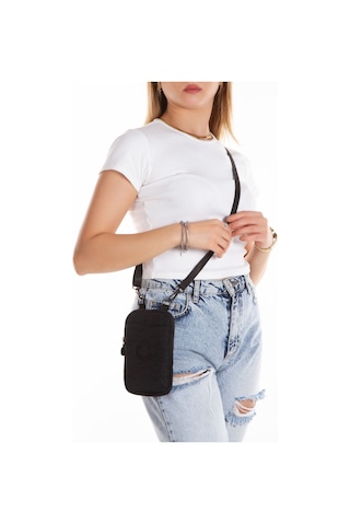 Newısh Polo Accessorıes Kadın Siyah Krınkıl Kumaş Suya Dayanaklı Çapraz Omuz Ve Bel Çantası Telefon Çantası Siyah