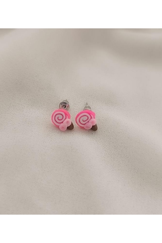 Küpe Lolipop Şeker Küpe Kadın Kız Çocuk Pembe Renkli