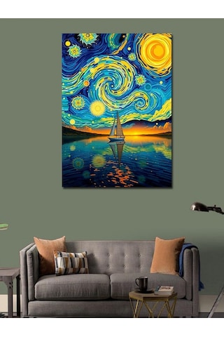 Kanvas Tablo Yıldızlı Gece Yolculuğu 50cmx70cm