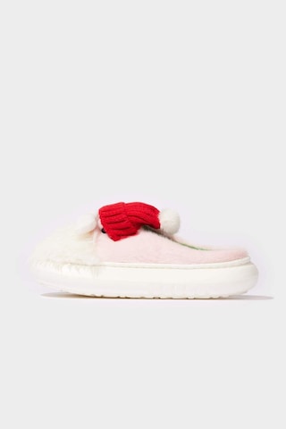 Defacto Kadın Yılbaşı Temalı Düz Taban Ev Terliği F1606ax25wnwt1 Beyaz-wt1