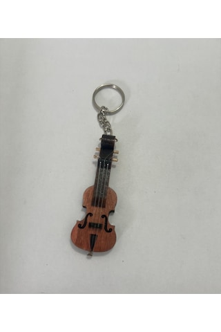 Keman Ahşap El Yapımı Minyatür Anahtarlık Müzik Aleti Araba Süsü