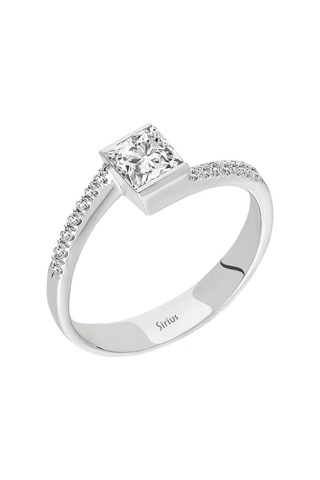 Sirius G Renk 0,35 Ct. Prenses Kesim Pırlanta Yüzük 0823R0152
