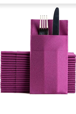Airlaid Mor Peçete 40x40 Cepli 50'li
