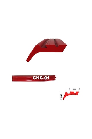 Contacall Cnc Kızak Fitili Puntalı Sıyırıcı Tipi Cnc Contası 5 Metre Kırmızı