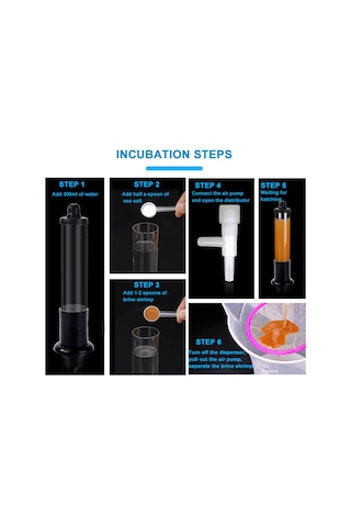 Konesam Akvaryum Yem Bebek Kürücüsü - Tuzlu Karides Yumurtası Fırtınatı, Akrilik-abs Malzeme, 380ml Kapasite, Hava Pompa Bağlantılı