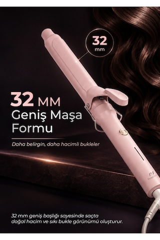 Ks-332 32mm Kalın Saç Maşası - Hacimli Doğal Dalga Ve Bukle Yapıcı 80w