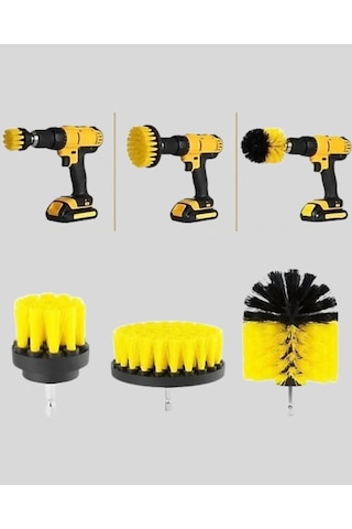 Bfs 3 Lü Matkap Ucu Fırça Seti Derinlemesine Temizlik, Tüm Yüzeylerle Uyumlu