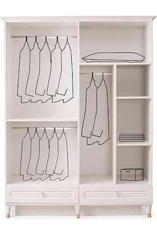 Kuğu Gardırop-4 Kapaklı-aynalı