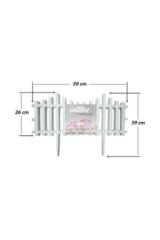 Dekoratif Bahçe Çiti Plastik Çit Peyzaj Koruma Panel Çit 1 Adet 59 Cm Beyaz