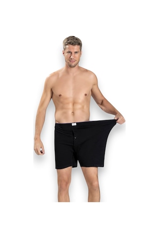 Fanilam Jiber Erkek Büyük Beden Penye Boxer 3'lü Paket - Düğmeli Battal Boy Rahat Kesim Boxer Çok Renkli