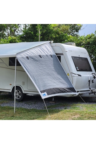 2k Karavan Gri Plus Tek Yön, Karavan Tentesi Yan Uzatma Gölgelik Perde