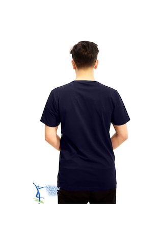 Sermoda Rahat Kesim Bisiklet Yaka Pamuklu Penye T-shirt Lacivert