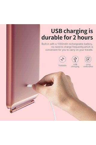 Moveevo Makyaj Aynası, 80 Led Işıklı Tuvalet Aynası, Kompakt Led Ayna, 3 Renkli Işıklı Taşınabilir Kozmetik Aynası, Kadınlar