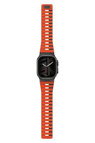 Watch Ultra 49mm Skinarma Gemini Serisi Tpu Magnetik Silikon Kordon Turuncu-siyah Turuncu - Siyah