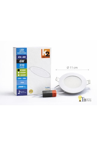 6w Yuvarlak Led Panel Gün Işığı 6500k Beyaz