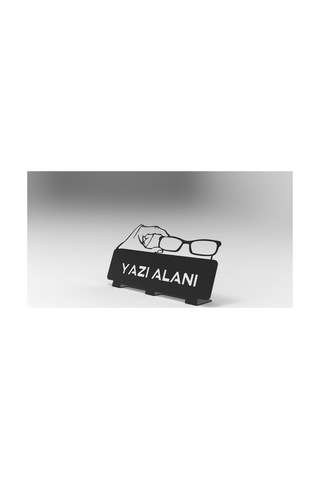 Kişiye Özel Hediyelik Gözlükçü Gözlük Teknisyeni Optisyen Tasarımlı Metal Masaüstü İsimlik Siyah
