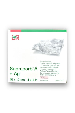 Suprasorb A + Ag Kalsiyum Aljinatlı Ve Gümüşlü Yara Örtüsü 10 X 10 Cm - 10 Adet