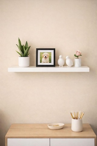 Tekli Duvar Rafı - Uçan Raf Gizli Raf Beyaz 15x30 Diğer
