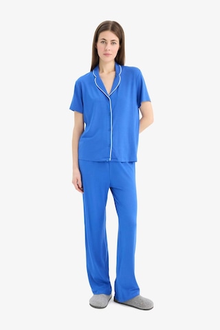 DeFacto Pijama Takımı Kısa Kollu Üst Esnek Belli Uzun Alt-Fall in Love E7622AX25SPBE46