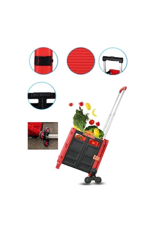 Deko Katlanır Koli Yük Paket Taşıma Pazar Arabası 100kg