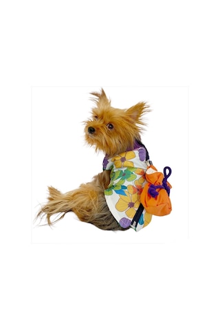 Flower Power Çantalı Su itici Yağmurluk Köpek Yağmurluğu