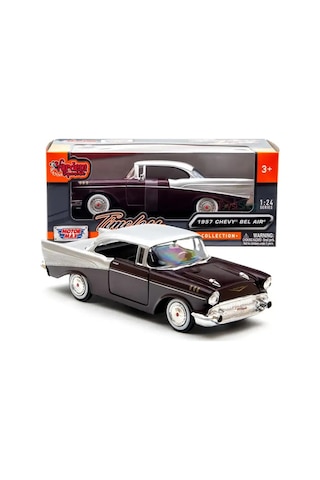 Motormax 1957 Chevrolet Belair 1:24 Ölçek Diecast Model Araba Bordo