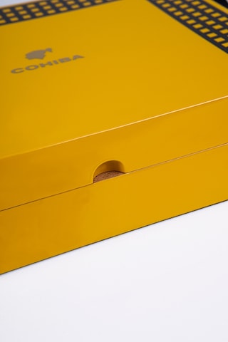 Cohiba Sarı Nokta Desenli Sedir Humidor Puro Kutusu