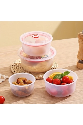 Trendooze Gaojunshop01 3 Parça Yeşil Saklama Seti Hava Geçirmez Yığılabilir Taze Gıda Kabı Yeşil