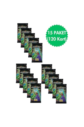Toyika Panini Lisanslı Minecraft Koleksiyon Trading Cards 8li X 15 Paket