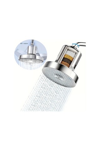 Fastbuy Challenger Simli 1 Adet Basınçlı Yuvarlak Filtreli Duş Başlığı, Su Tasarruflu Yağmur Banyo Aksesuarı Duvara Montaj