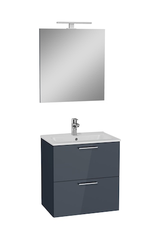 Vitra Mia 75102 Çekmeceli Banyo Dolabı Seti 60 CM Antrasit