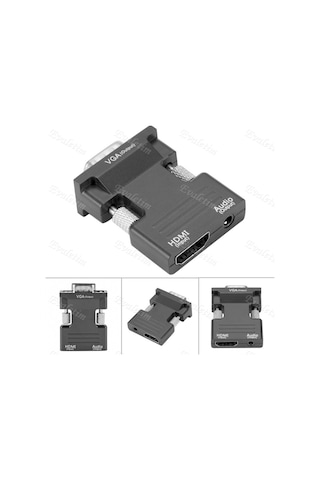 Ses Destekli Hdmı To Vga Çevirici Dönüştürücü 4499A Adaptor Monit
