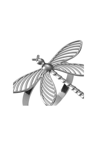 Homyl 10 Adet Yusufçuk Peçeteli Yüzükler Peçete Tutucuları Gümüş