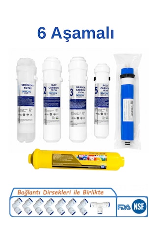 Avon Class 6 Aşamalı Kapalı Kasa Su Arıtma Filtre Seti Vontron Membranlı Sediment, Gac Karbon, Granül Karbon, Post Karbon, Ro Membran Filtre Seti