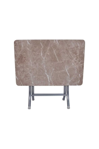 Dekoratif Beyaz Mermer Desenli Katlanabilir Masa Yemek Masası Çalışma Masası 60 90 Diğer