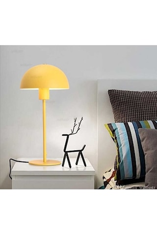Mylights 20 Cm Baslıklı Masa Abajur Gece Lambası Yatak Odası Genc Siyah