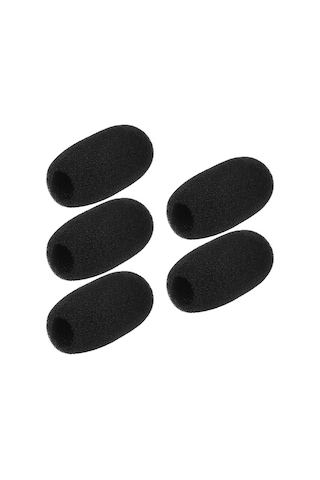 Hfambition 5 Adet Siyah C Tipi Mikrofon Köpük Koruması - 48mm Yükseklik, Gürültü Azaltıcı, Lapel/lavalier Uyumlu 23mm Dış/12mm İç Çap