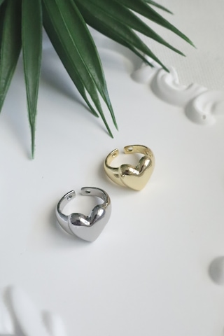 Kadın Yüzük Tombik Model Kalp Ayarlanabilir Yüzük