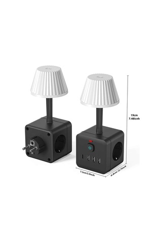 Motion003 Beyaz 8 İn 1 Avrupa Standart Priz 3 Ac Soket 3 Usb Port 1 Type C Port Masa Lambali Asiri Akim Korumali 220 240v