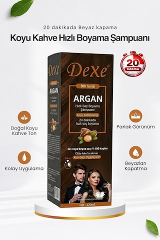 Dexe Koyu Kahve 20 Dakikada Hızlı ve Pratik Saç Boyama Şampuanı 420 ML