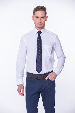 Fitmens Erkek Klasik Uzun Kol Terry Cotton Hediye Kutulu Gömlek - Beyaz