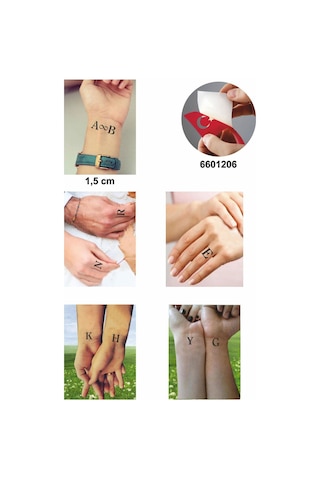 Enhavalı Düz Font Kare Harf Geçici Dövme Şablonu