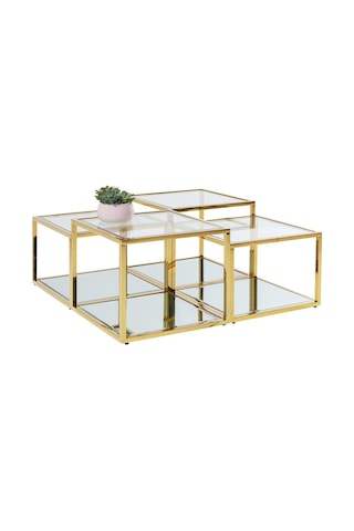 Janet Gold Metal Dörtlü Orta Sehpa