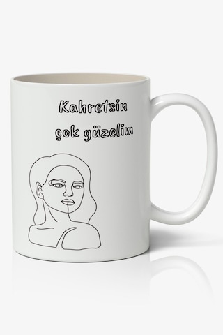 Kahretsin Çok Güzelim Motto Temalı Beyaz Kupa Bardak Sevgiliye Arkadaşa Hediye Beyaz