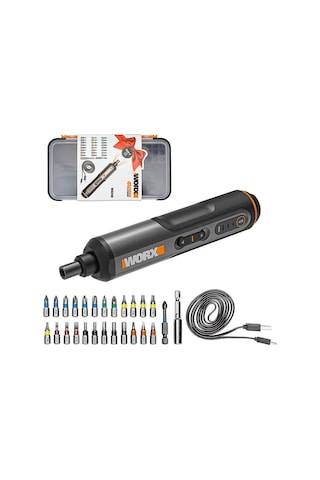 Worx WX240 4V/1.5Ah Li-ion Akıllı Şarjlı Tornavida + 26 adet