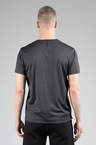 Maraton Regular Erkek Bisiklet Yaka Siyahmelanj T-shirt Siyah - Melanj