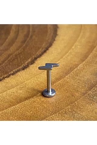 Aya Tasarım Gümüş Renk Şimşek Figürlü Helix/kıkırdak Piercing Gümüş